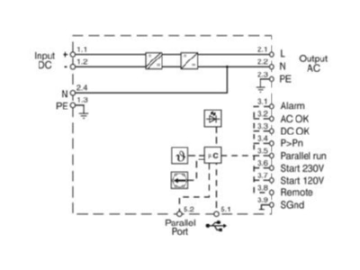 Circuit diagram Phoenix QUINT4 INV 2 1067325 DC AC grid inverter QUINT4 INV 21067325