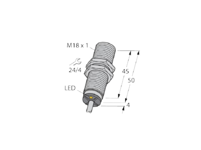 Ma�zeichnung 1 Turck Bi5U M18 AP6X Sensor induktiv uprox