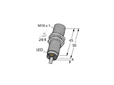 Ma�zeichnung 2 Turck Bi5U M18 AP6X Sensor induktiv uprox
