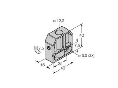 Dimensional drawing 1 Turck BS 12 Accessory for sensor
