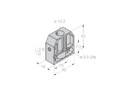 Dimensional drawing 2 Turck BS 12 Accessory for sensor