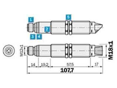Mazeichnung Sick VL18L 4P344 Reflexionslichtschranke