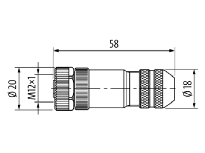 Dimensional drawing Murrelektronik 7000 13401 0000000 Sensor actuator connector