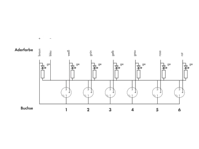 Circuit diagram WAGO 757 463 000 005 Passive sensor actuator interface  with