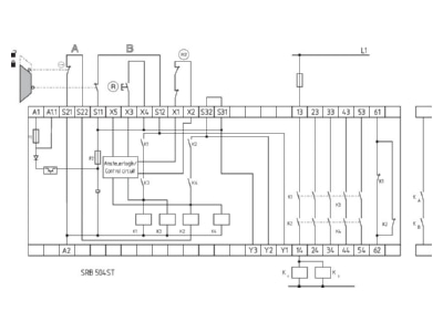 Connection diagram Schmersal SRB 504ST Safety relay 24V AC DC