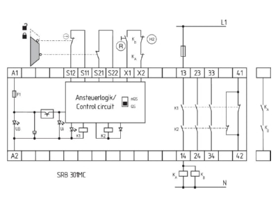 Wiring plan Schmersal SRB 301MC Safety relay 24V DC EN954 1 Cat 4