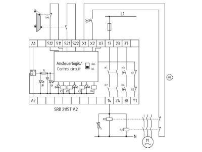 Wiring plan Schmersal SRB211ST  V2  Safety relay DC EN954 1 Cat 4