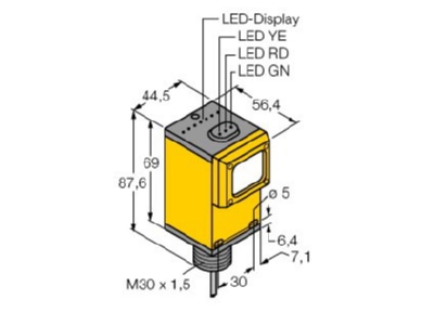 Mazeichnung Turck Q45AD9D Opto Sensor Lichttaster