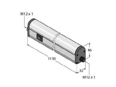Dimensional drawing Turck WLB32C1130PBQ Batten luminaire LED not exchangeable
