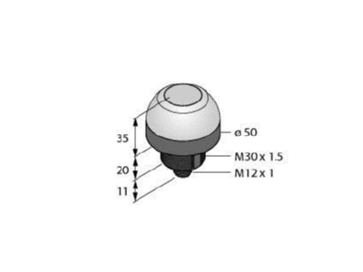 Dimensional drawing Turck K50APT2GYRF2Q Capacitive proximity switch