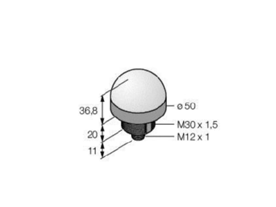 Dimensional drawing Turck K50L2RGBKQ Signal device
