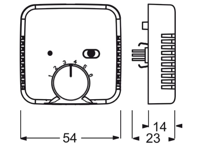 Mazeichnung Busch Jaeger 1096 UTA Raumtemp regler Einsatz 24V  1A