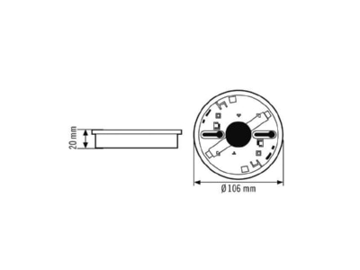 Mazeichnung ESYLUX PROTECTOR ER10018992 AP Dose ws fuer PROTECTOR K ER100 18 992