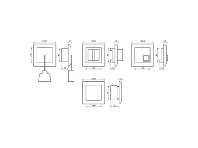 Ma�zeichnung Jung NRS AS 0834 WW Notrufset aws kompl mit Rahmen