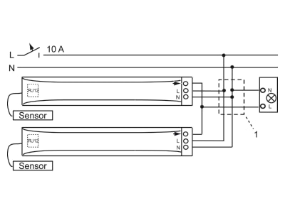 Wiring plan 3 Busch Jaeger 6811 EB Presence detector
