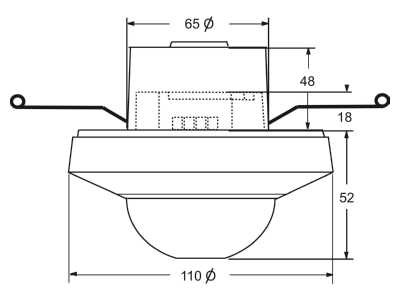 Dimensional drawing Busch Jaeger 6818 U Presence detector