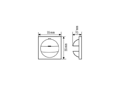 Mazeichnung ESYLUX COVER BER S1 IP20PWH Abdeckung IP20 BS1 polarw  MD 180i und PD 180i AbdeckungIP20 BS1pws