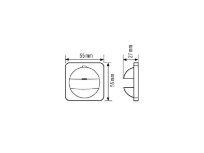 Dimensional drawing ESYLUX COVER BUJ REF IP20WH Accessory for motion sensor AbdeckungIP20 BJSIws