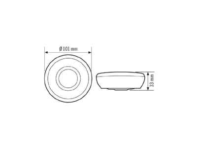 Dimensional drawing ESYLUX MD 360 8 BASIC Motion sensor complete 180   360  white ws