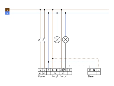 Wiring plan BEG PD4 M 2C DUO DE Presence detector
