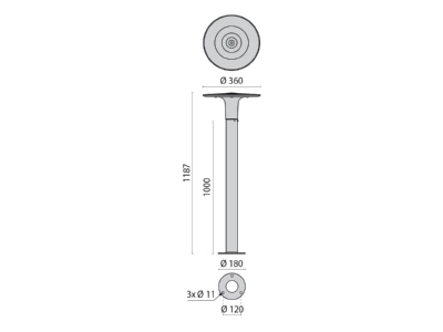 Dimensional drawing Performance in Light 303496 Luminaire for streets and places
