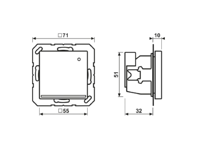 Dimensional drawing Jung A 1539 O ANM LNW Plug in  night  light