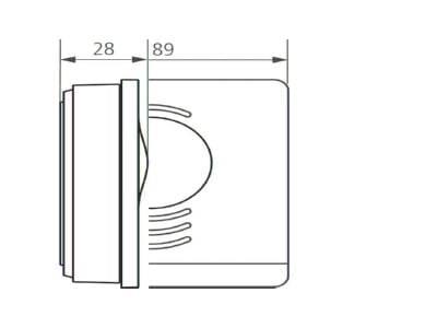 Dimensional drawing Theben RAMSES 718 S KNX EIB  KNX room thermostat 