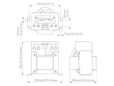 Mazeichnung Philips Licht LCU7720 00  72389000 Lichtregelsystemkomponente
