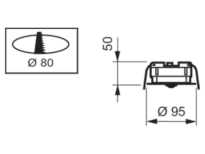 Dimensional drawing 2 Philips Licht LRM1070 00  73138499 Presence sensor for lighting control