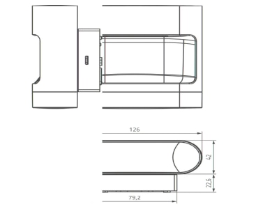Dimensional drawing Theben theLeda D S AL Downlight spot floodlight