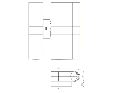 Dimensional drawing Theben theLeda D UDL AL Downlight spot floodlight