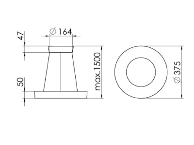 Mazeichnung Ridi Leuchten IRIS PS 5000 830 ND LED Pendelleuchte 3000K
