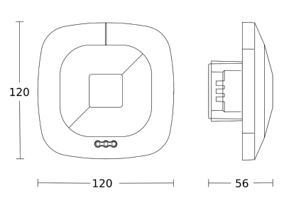 Mazeichnung 1 Steinel HF 360 KNX Praesenzmelder Hochfrequenz UP