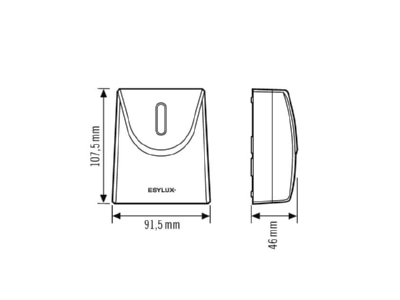 Dimensional drawing ESYLUX DEFENSORTSIR1CIP55WH Twilight switch 2   500lx