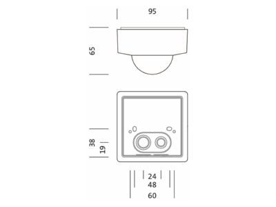 Dimensional drawing Siteco 59US1HXMPC1A Multi sensor for lighting control