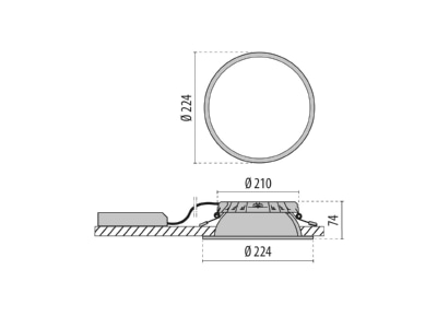 Dimensional drawing Performance in Light 3108981 Downlight spot floodlight 1x19   21W