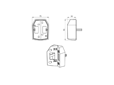 Dimensional drawing BEG 91305 Mechanical accessory for luminaires
