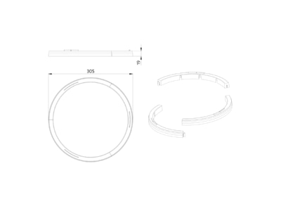 Dimensional drawing BEG 93014 Accessory for luminaires