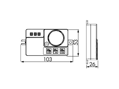 Dimensional drawing BEG HF H MD1 Standard ws Movement sensor 8m
