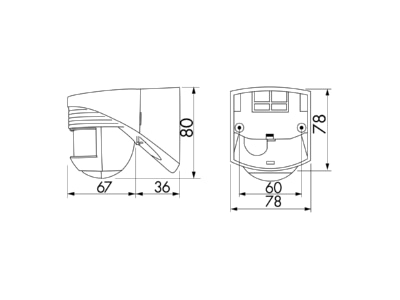 Mazeichnung BEG LC Click N 200 braun Bewegungsmelder braun