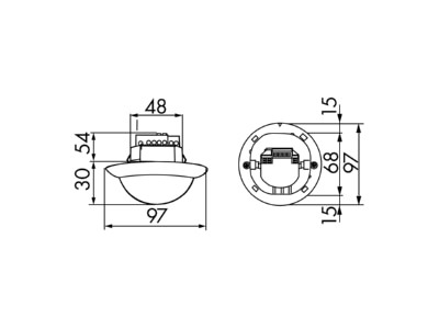 Dimensional drawing BEG PD4 S UP Movement sensor 8m

