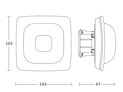 Dimensional drawing Steinel IR QuattroHD  064846 KNX Movement sensor for bus system 360  IR QuattroHD 064846