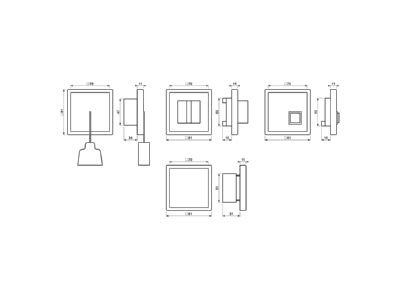 Dimensional drawing Jung NRS LS 0834 WWM Switching device for handicapped people