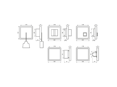 Dimensional drawing Jung NRS LS 0834 2 SWM Switching device for handicapped people
