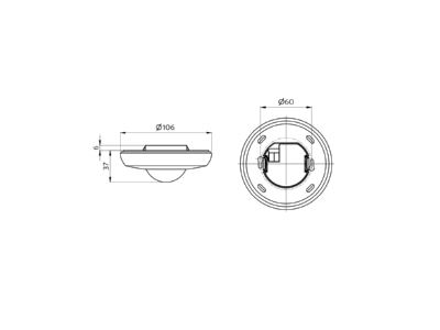 Mazeichnung BEG PD2N KNX ST UP Praesenzmelder