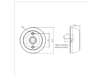 Dimensional drawing Zumtobel MSensor G3  28004637 System component for lighting control