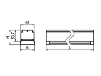 Strichzeichnung Ridi Leuchten VL2P GLS150  2560073 LED Geraetetraeger 840  DALI 2  VL2P GLS150 2560073