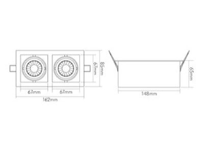 Mazeichnung Nobile 1740072011 LED Einbauleuchte 930  350mA  titan mt