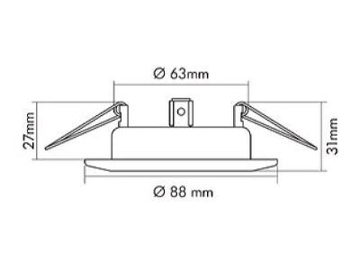 Dimensional drawing Nobile 1760000700 Downlight spot floodlight 1x50W