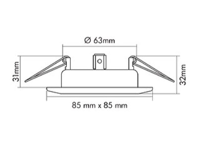 Dimensional drawing Nobile 1760111300 Downlight spot floodlight 1x50W